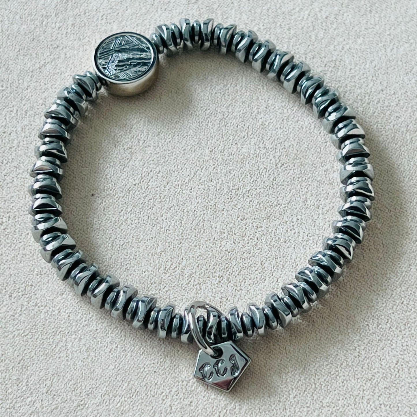 White Gold Meteorite Bracelet