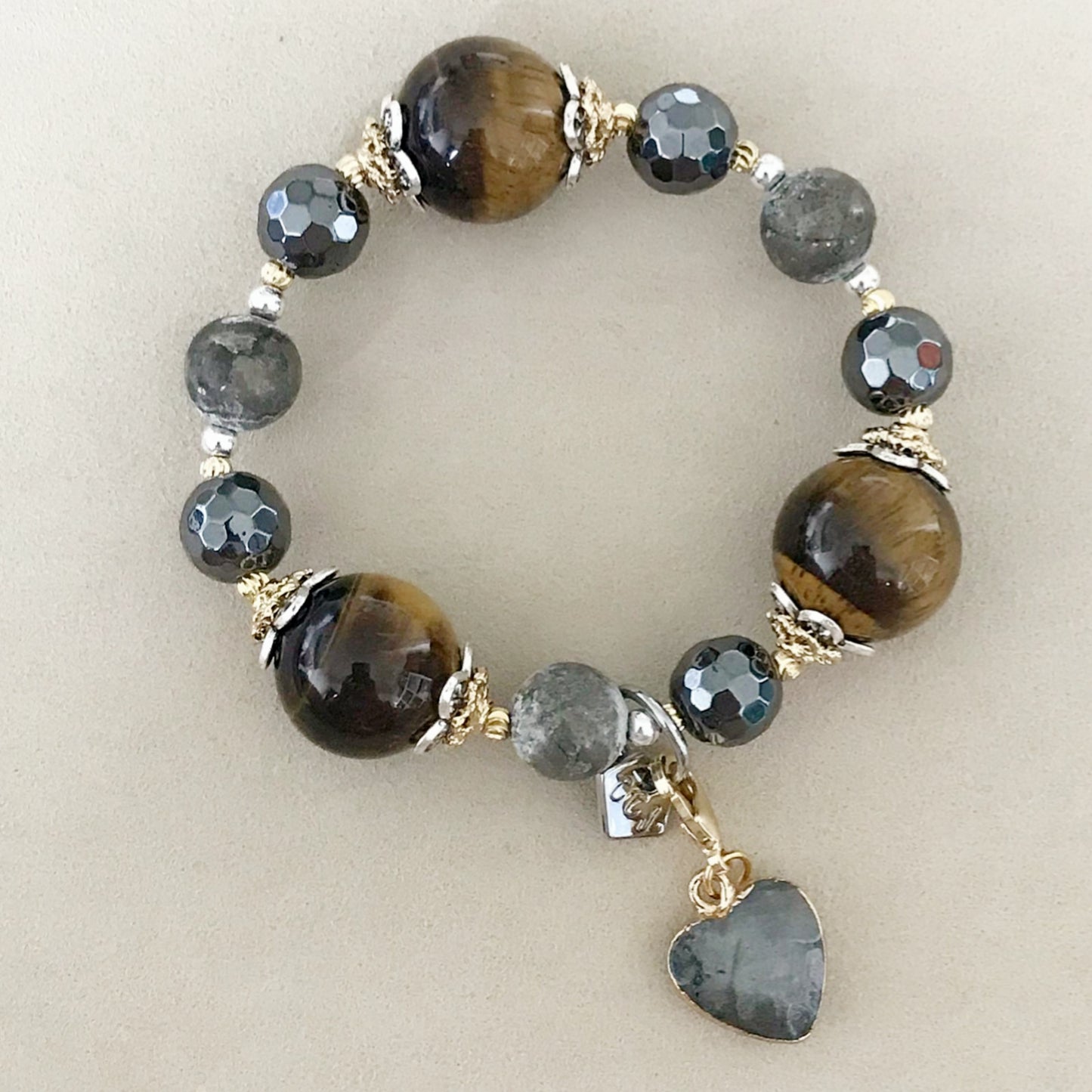 Labradorite Heart Charm