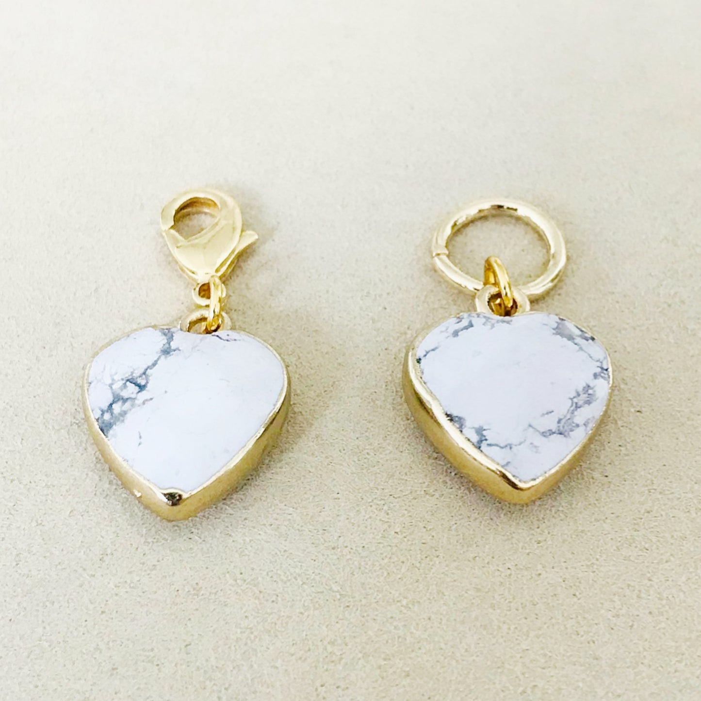 Howlite Heart Charm