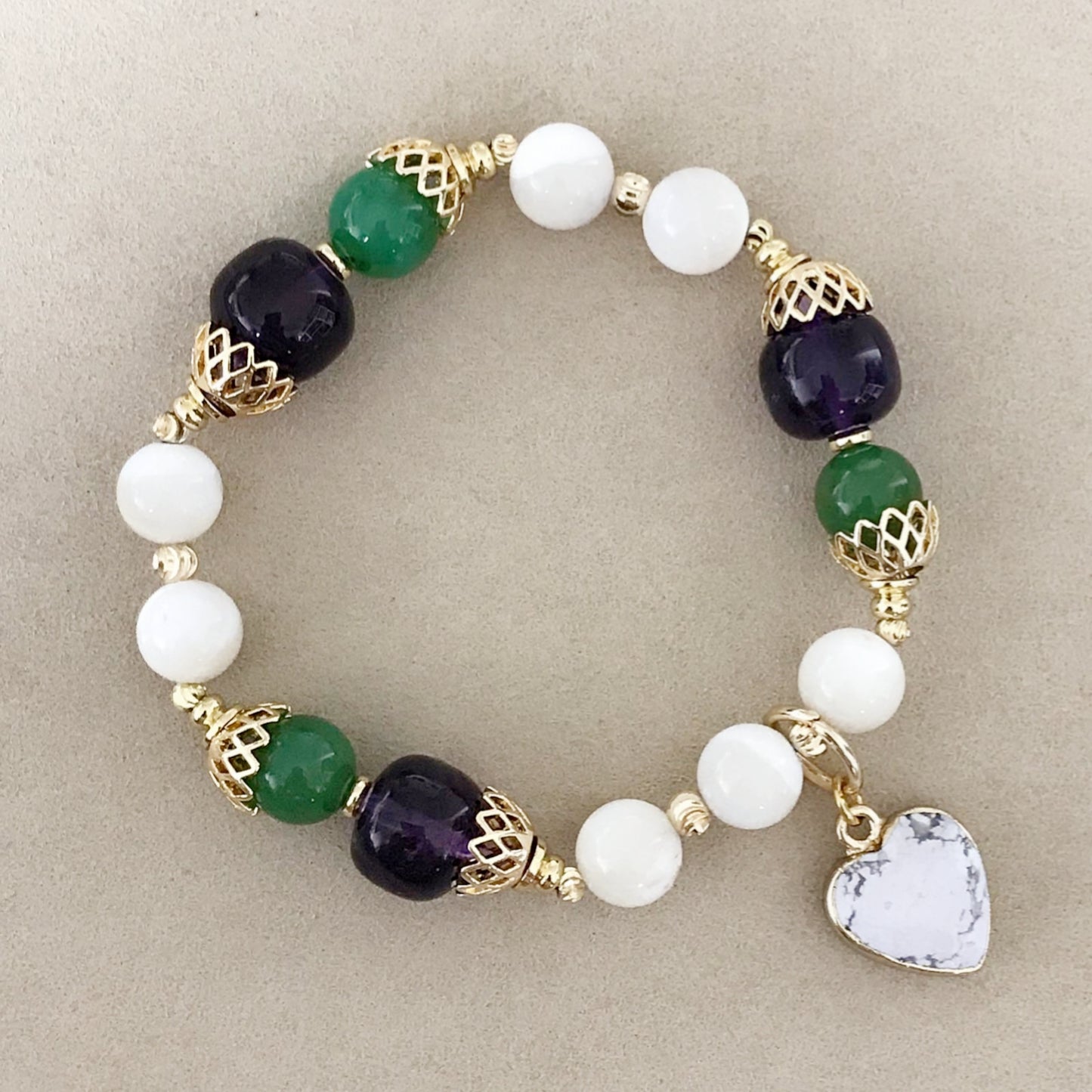 Howlite Heart Charm