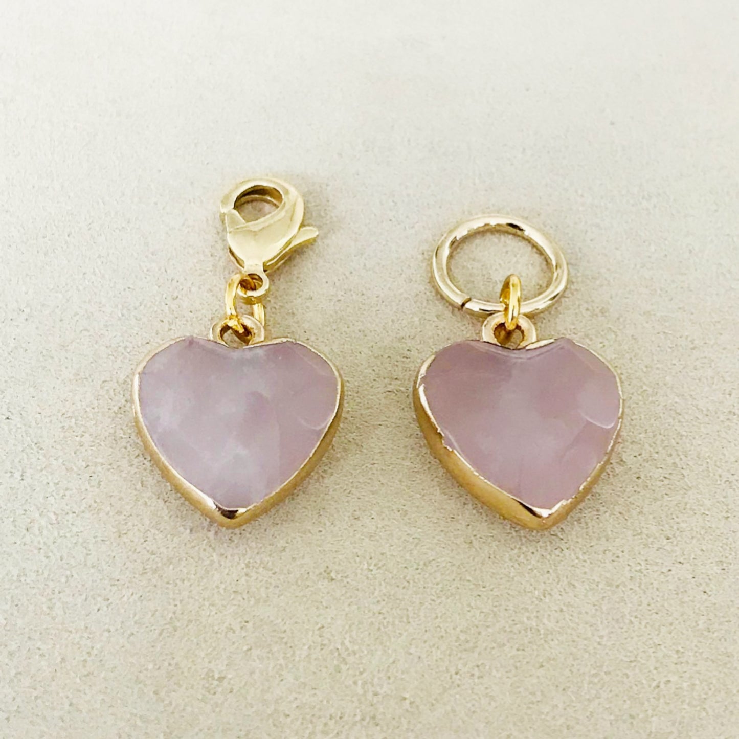 Rose Quartz Heart Charm