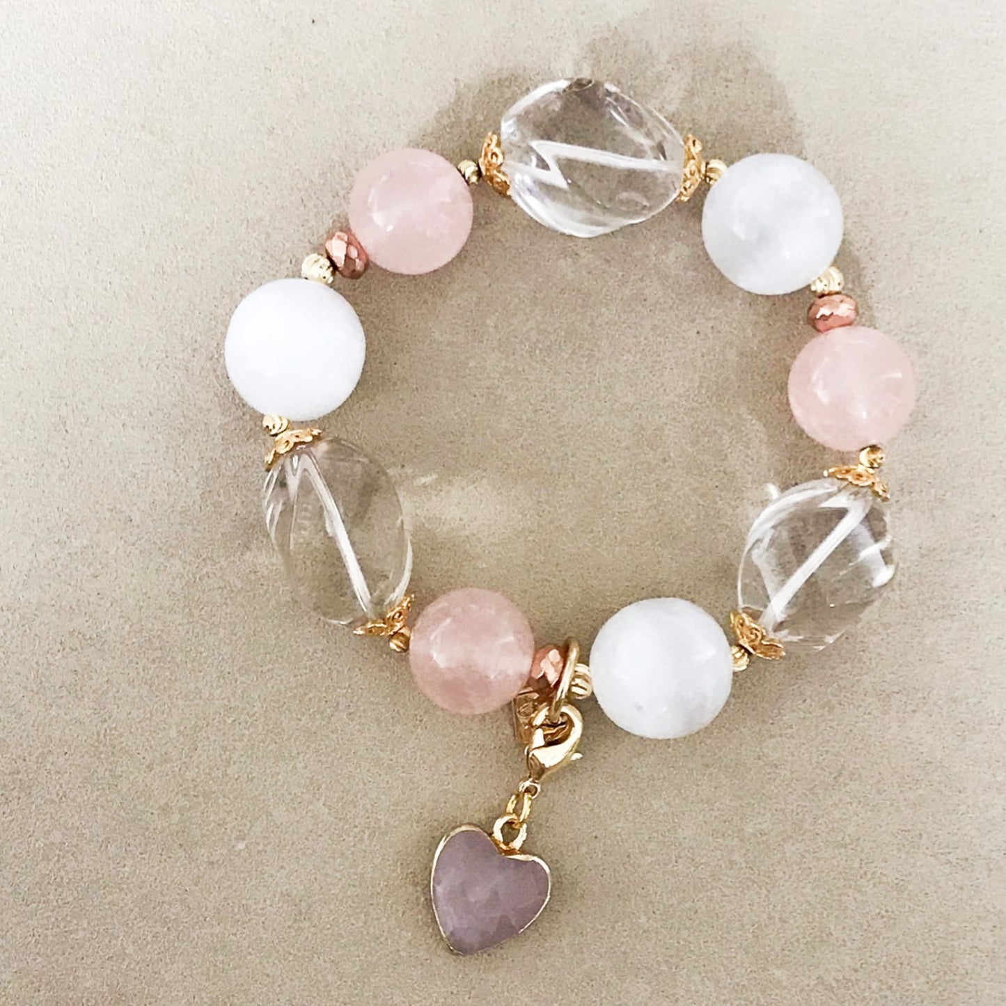 Rose Quartz Heart Charm