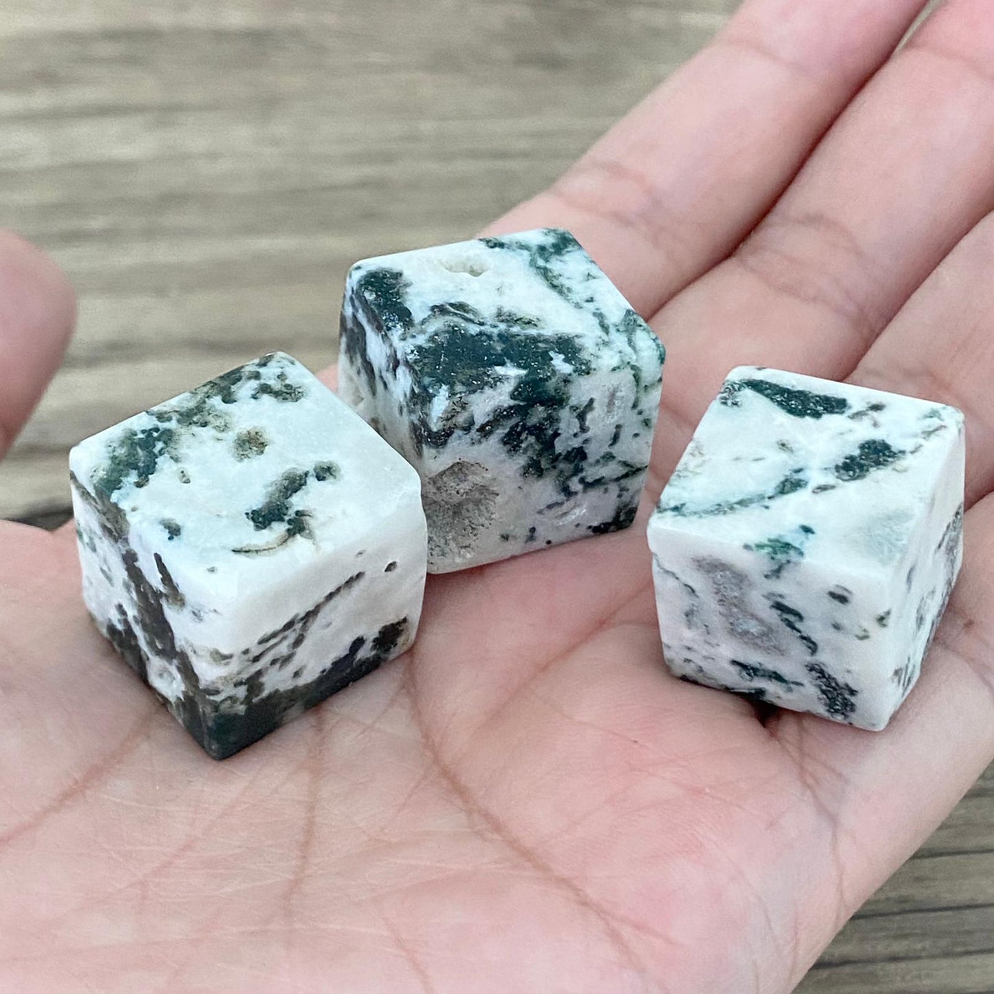 Moss Agate Crystal Cube