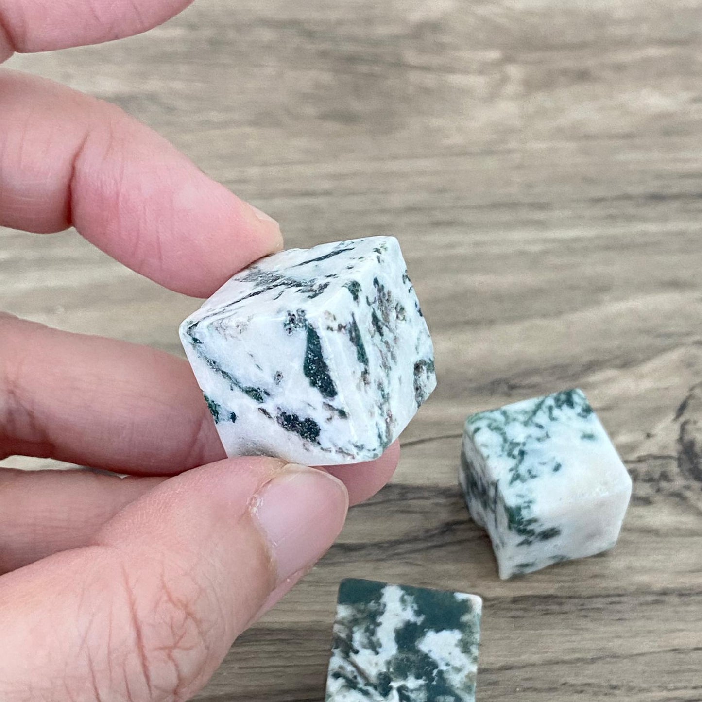 Moss Agate Crystal Cube