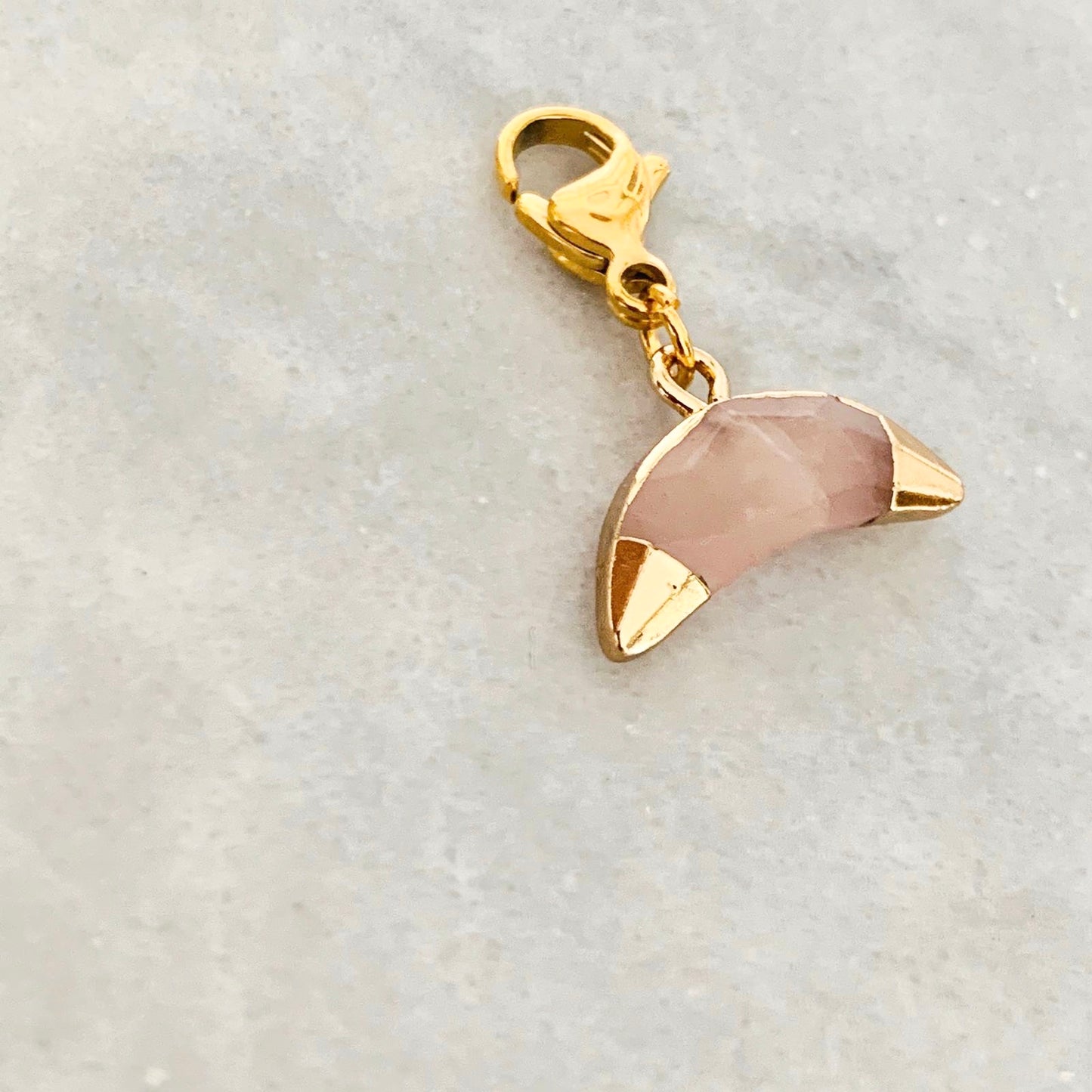 Rose Quartz Moon Charm