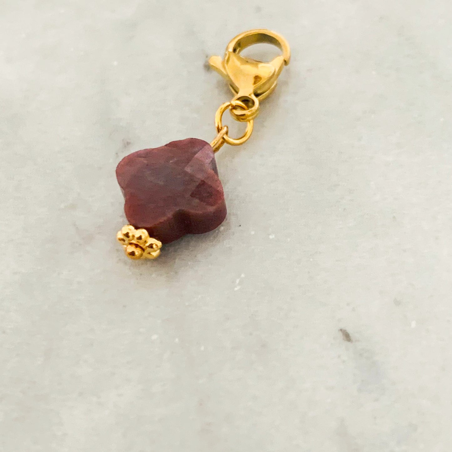 Bloodstone Clover Charm