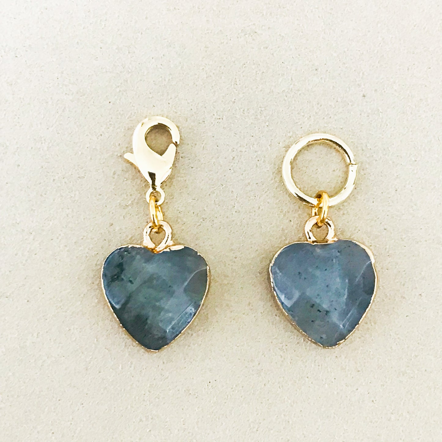 Labradorite Heart Charm
