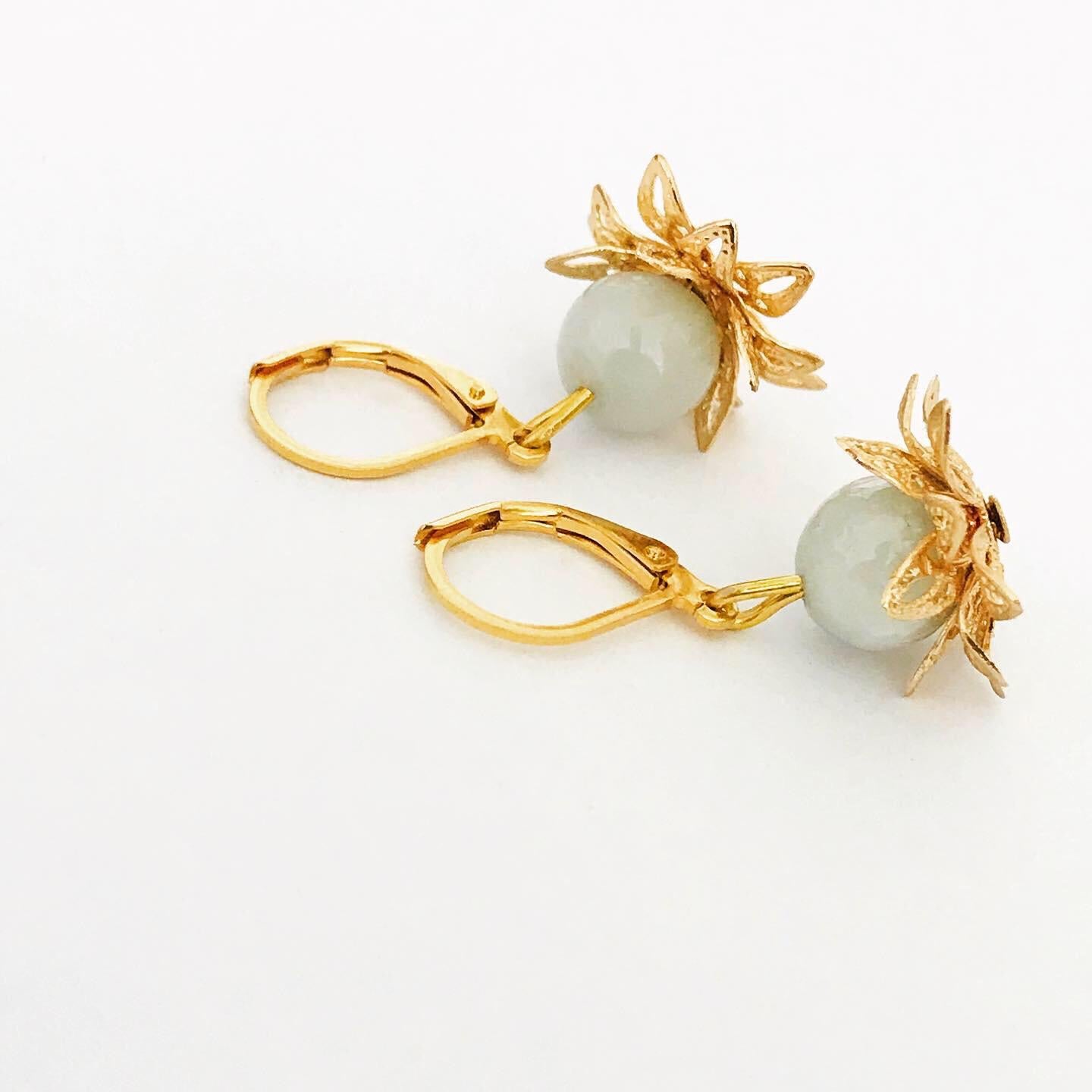 Jade Lotus Earrings