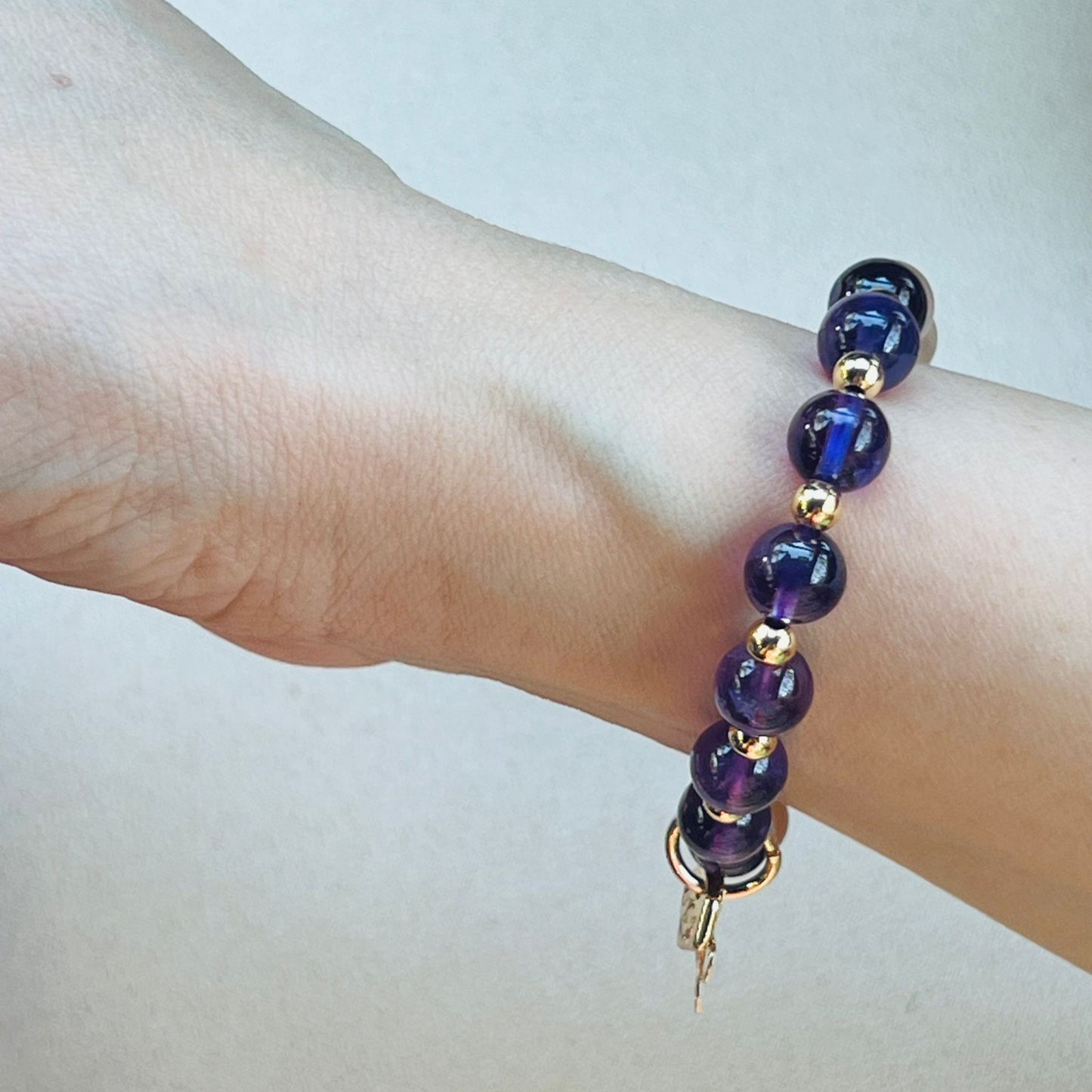 Amethyst & Moonlight Sunstone Baby Bracelet