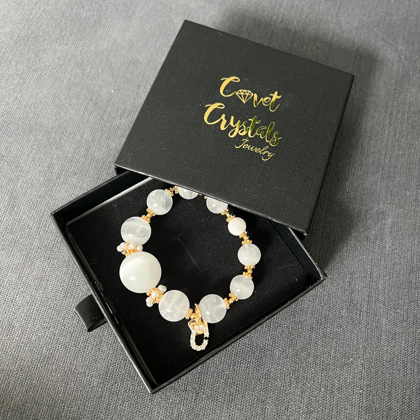 Snow Quartz & Moonstone La Grace Bracelet