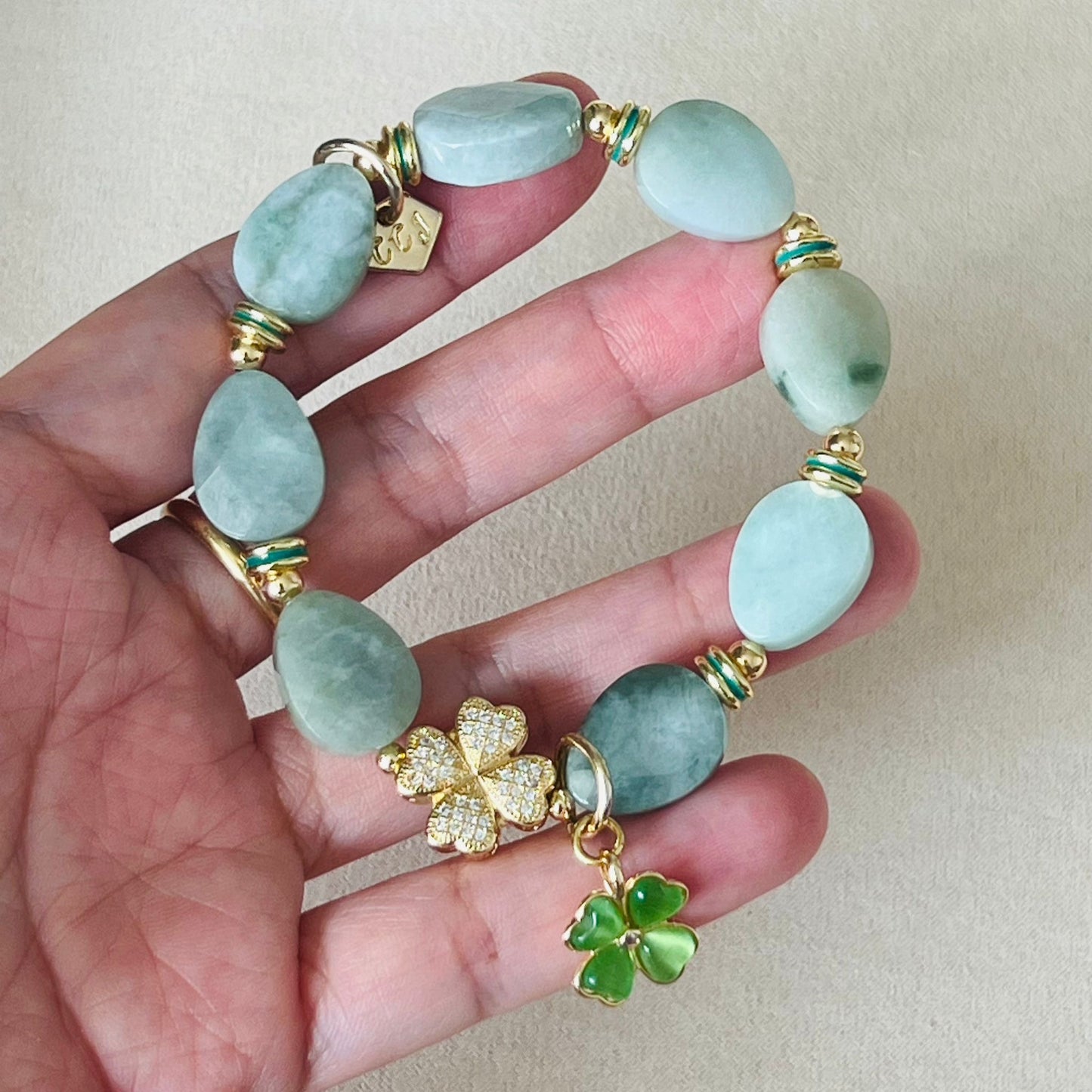 Jade Petals Clover Bracelet