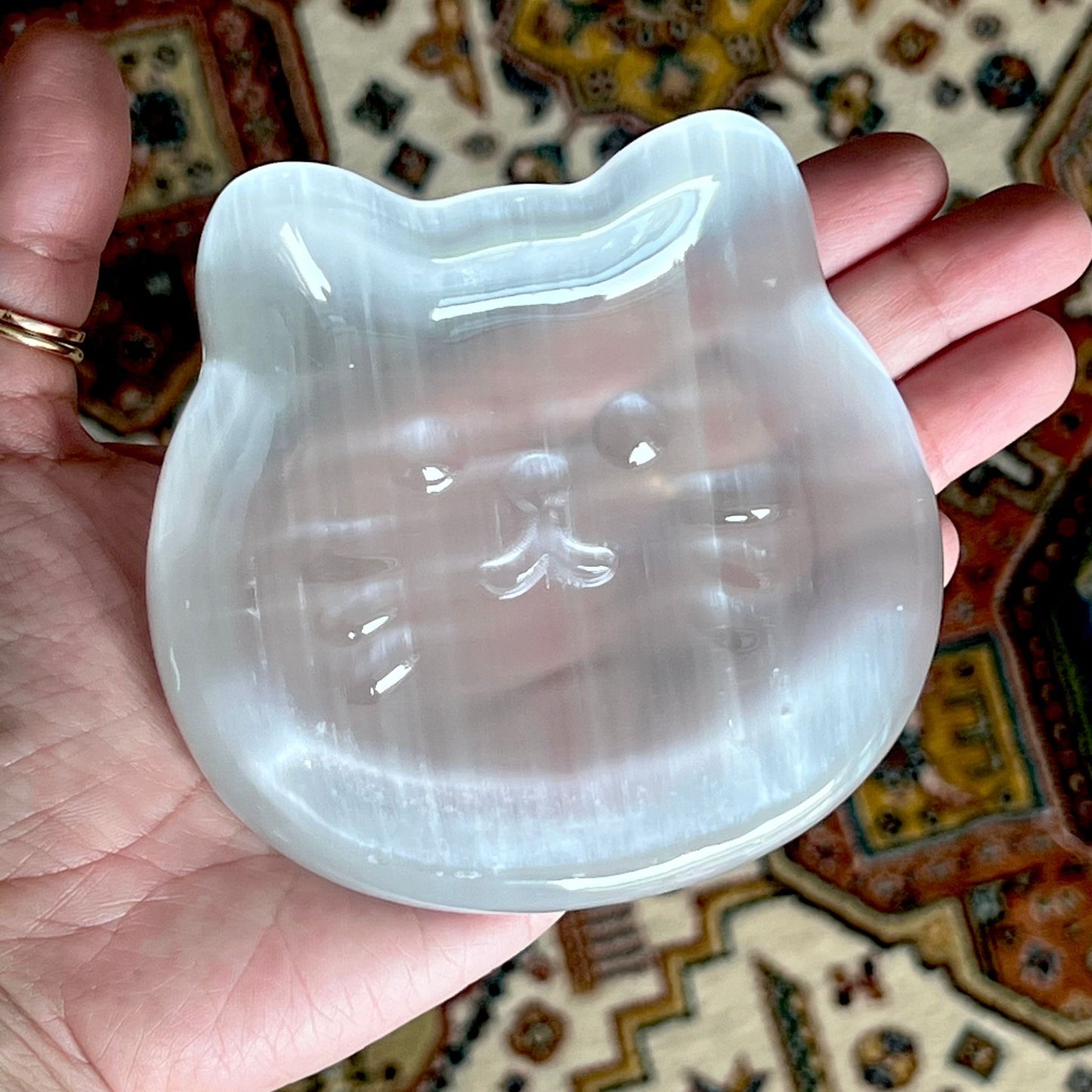 Selenite Cat Mini Plate