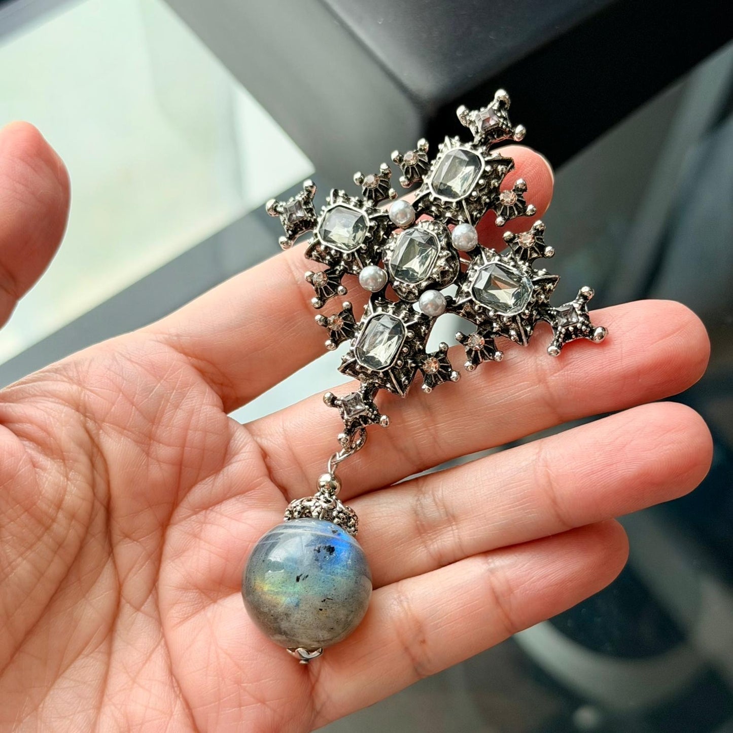 Labradorite Byzantine Brooch