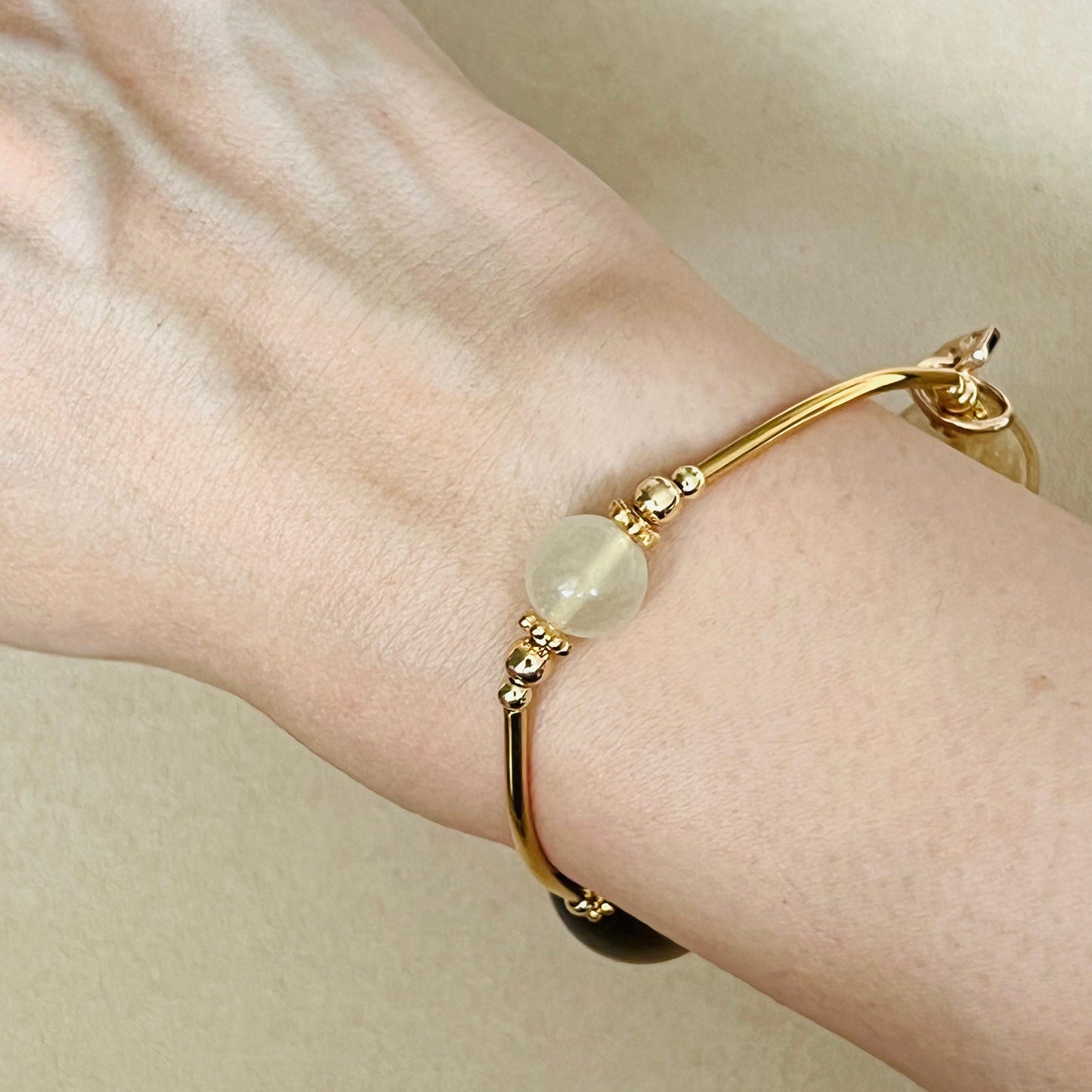 Citrine, Honey Tigereye & Libyan Desert Glass Juicy La Grace Bracelet