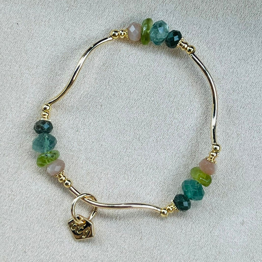 Fluorite, Green Apatite, Peridot & Sunstone La Grace Bracelet