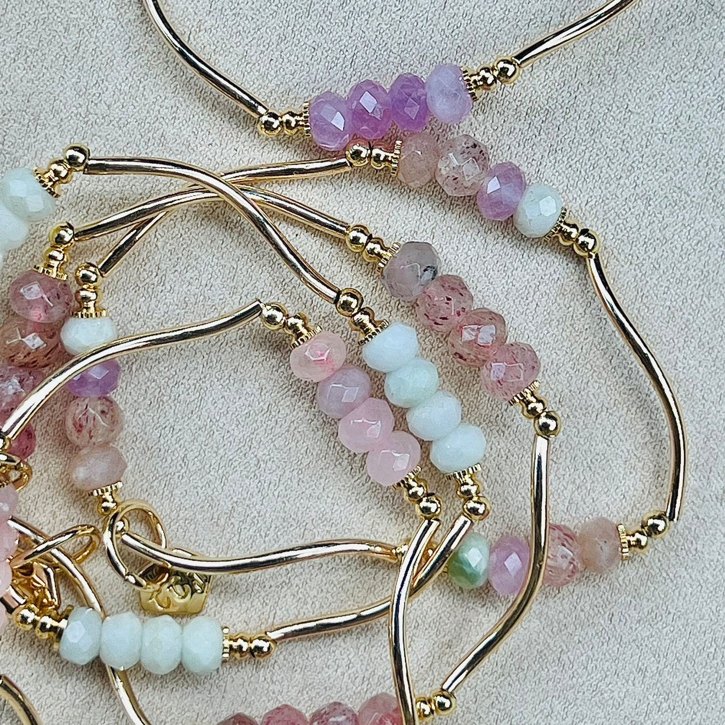 Amethyst, Jade, Strawberry Quartz & Sunstone La Grace Bracelet