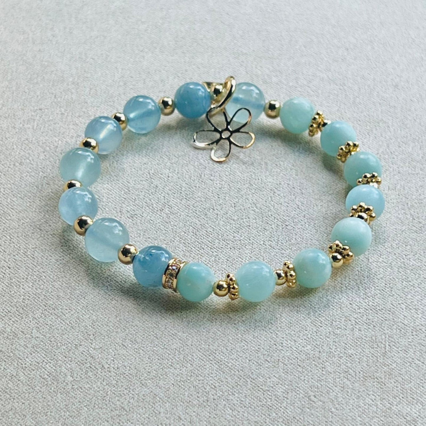 Aquamarine & Hemimophite Baby Bracelet