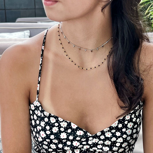 Black Spinel Choker Necklace GHW