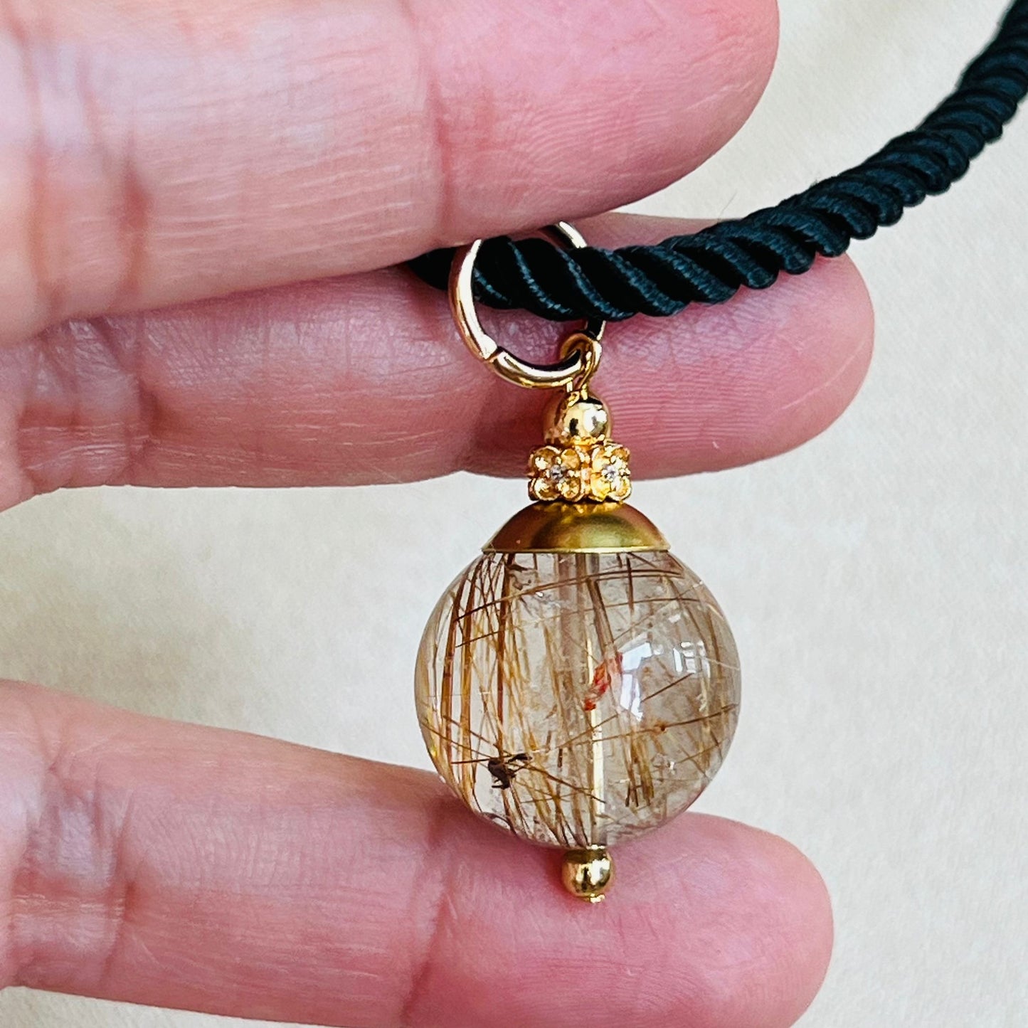 Bronze Rutilated Quartz Silk Twist Necklace