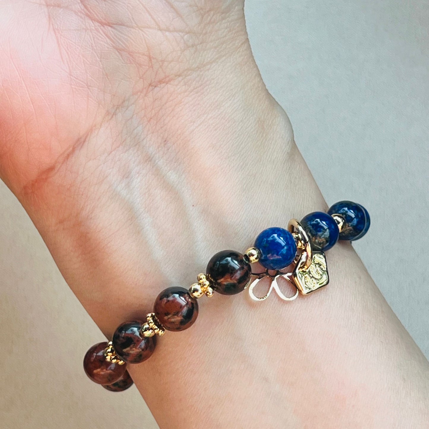 Lapis Lazuli & Mahogany Obsidian Baby Bracelet