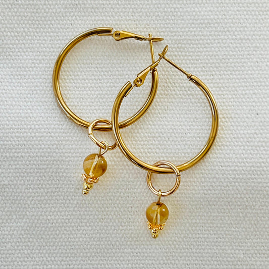 Citrine Hoop Earrings