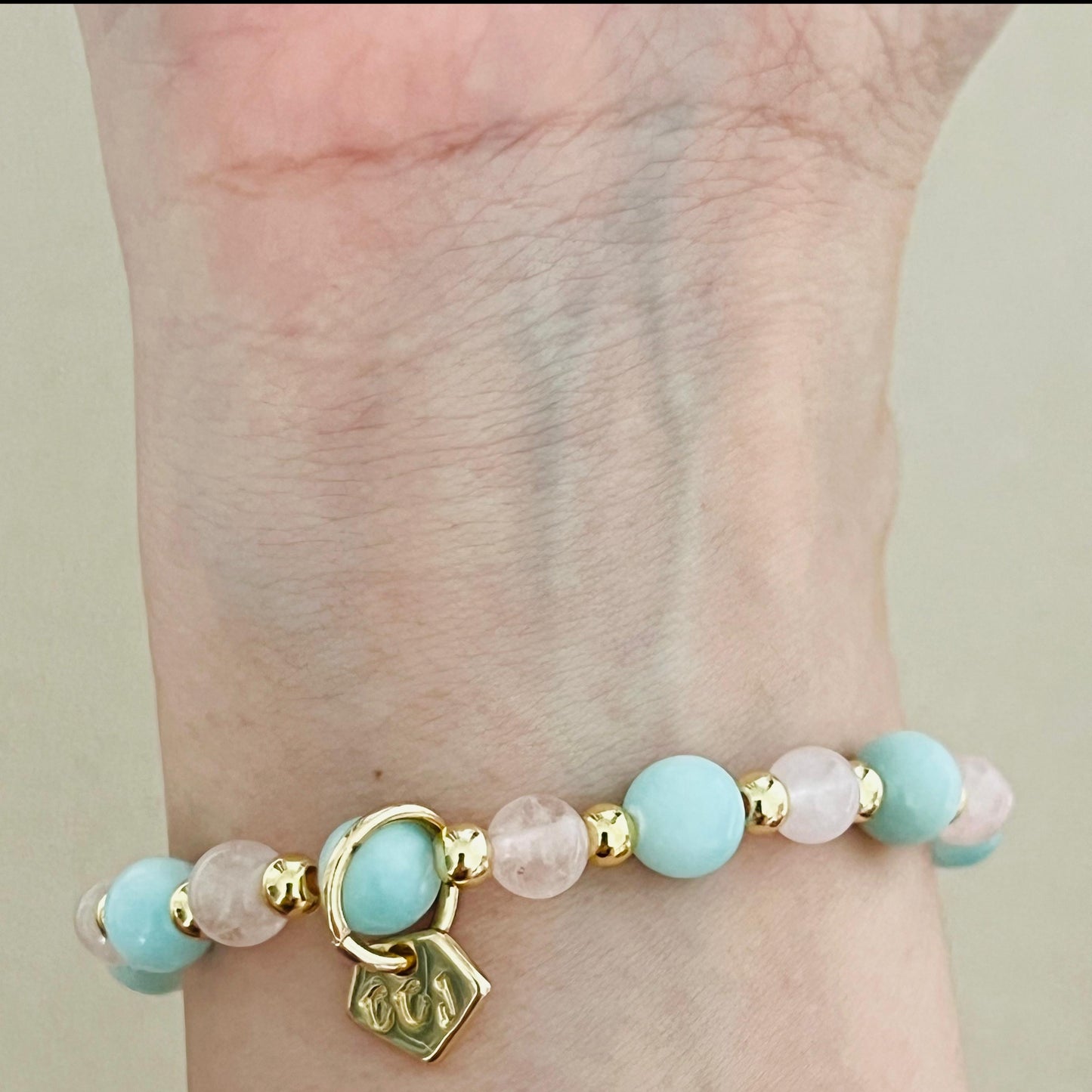 Hemimorphite & Morganite Money Fish Bracelet 🐟