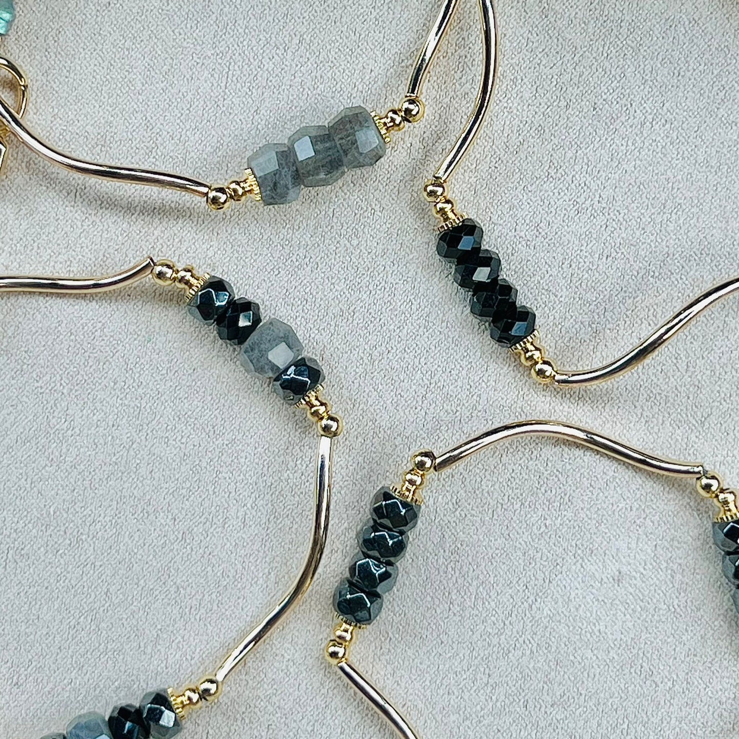 Black Spinel, Hematite & Labradorite La Grace Bracelet