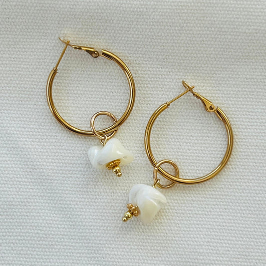 Mother Of Pearl Hoop Earrings