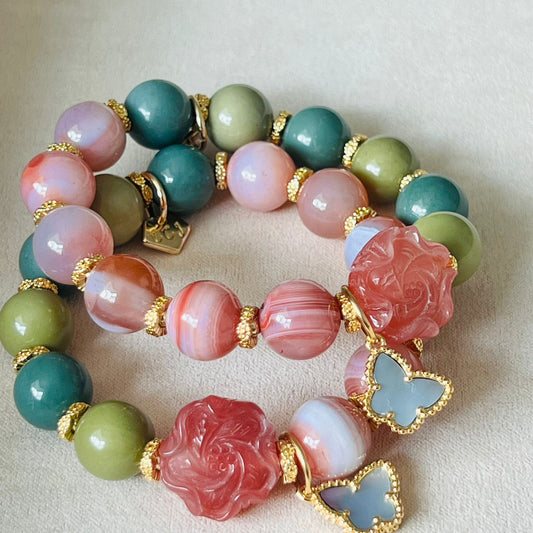 Pink Lotus Garden Bracelet