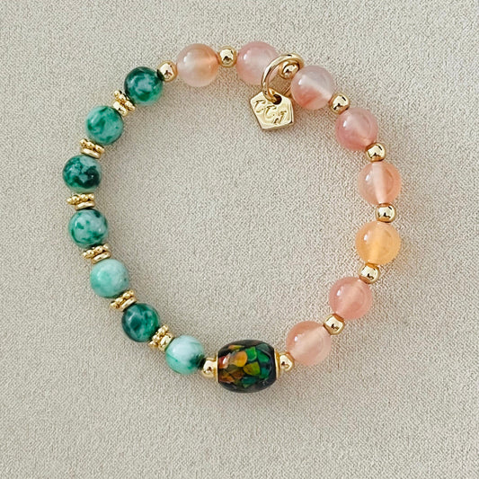 Ammonite, Yan Yuan Agate & Jade Baby Bracelet