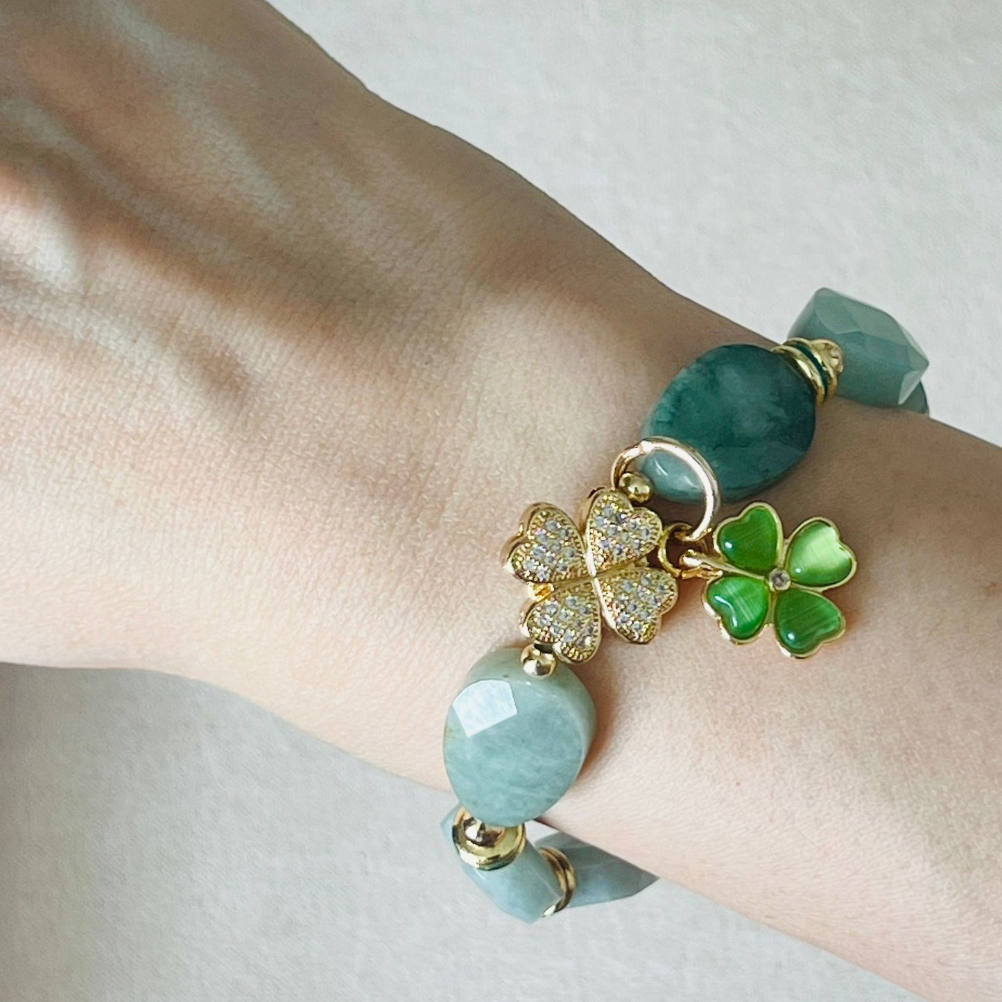 Jade Petals Clover Bracelet