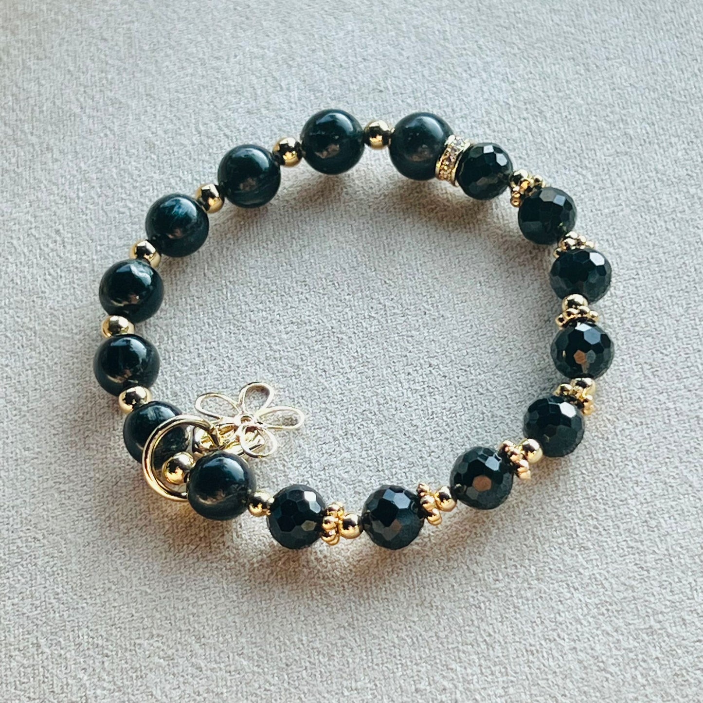 Arfvedsonite & Black Spinel Baby Bracelet