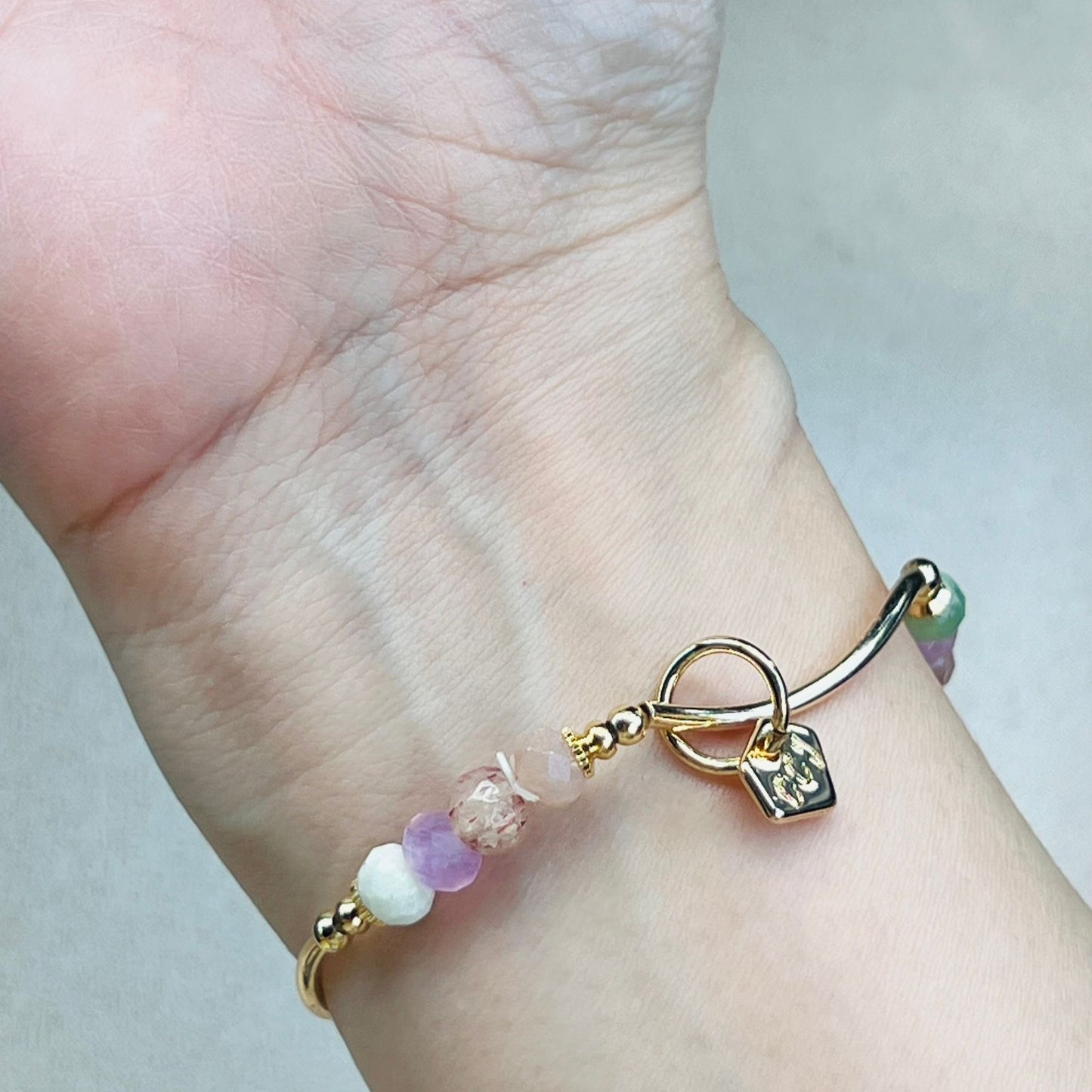 Amethyst, Jade, Strawberry Quartz & Sunstone La Grace Bracelet