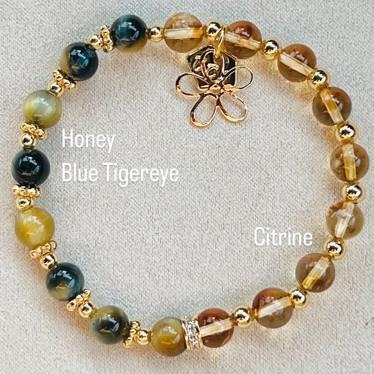 Citrine & Honey Blue Tigereye Baby Bracelet