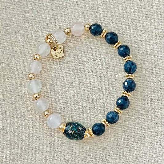 Ethiopian Opal, Yan Yuan Agate & Sapphire Baby Bracelet