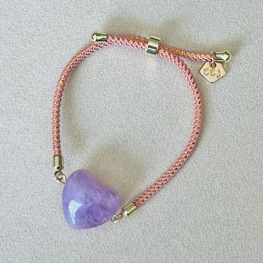 Lilac Kunzite Heart Girl Bracelet
