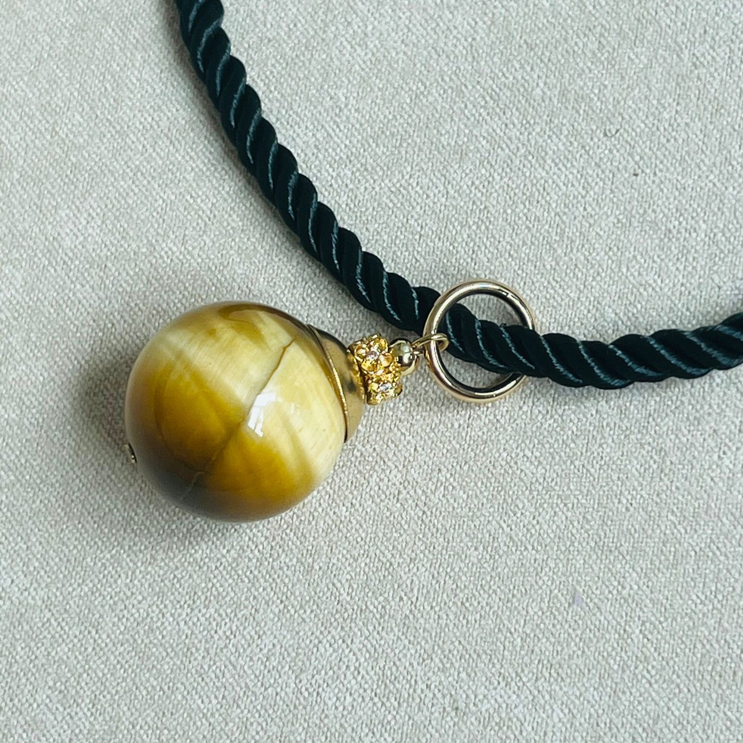 Honey Tigereye Silk Twist Necklace