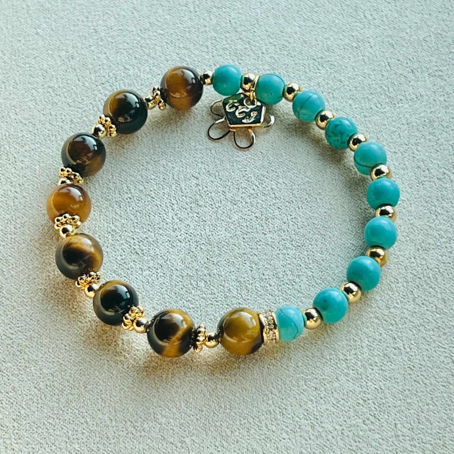 Golden Tigereye & Turquoise Baby Bracelet