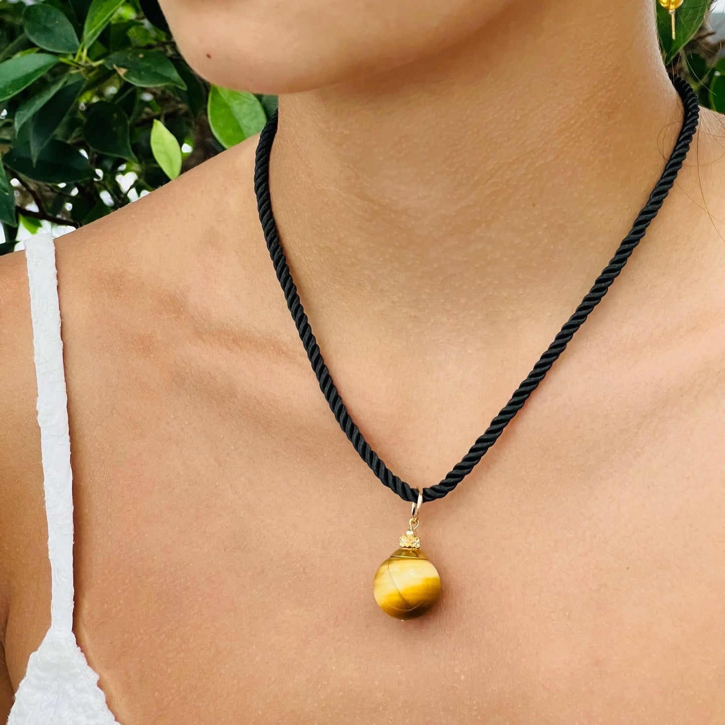 Honey Tigereye Silk Twist Necklace