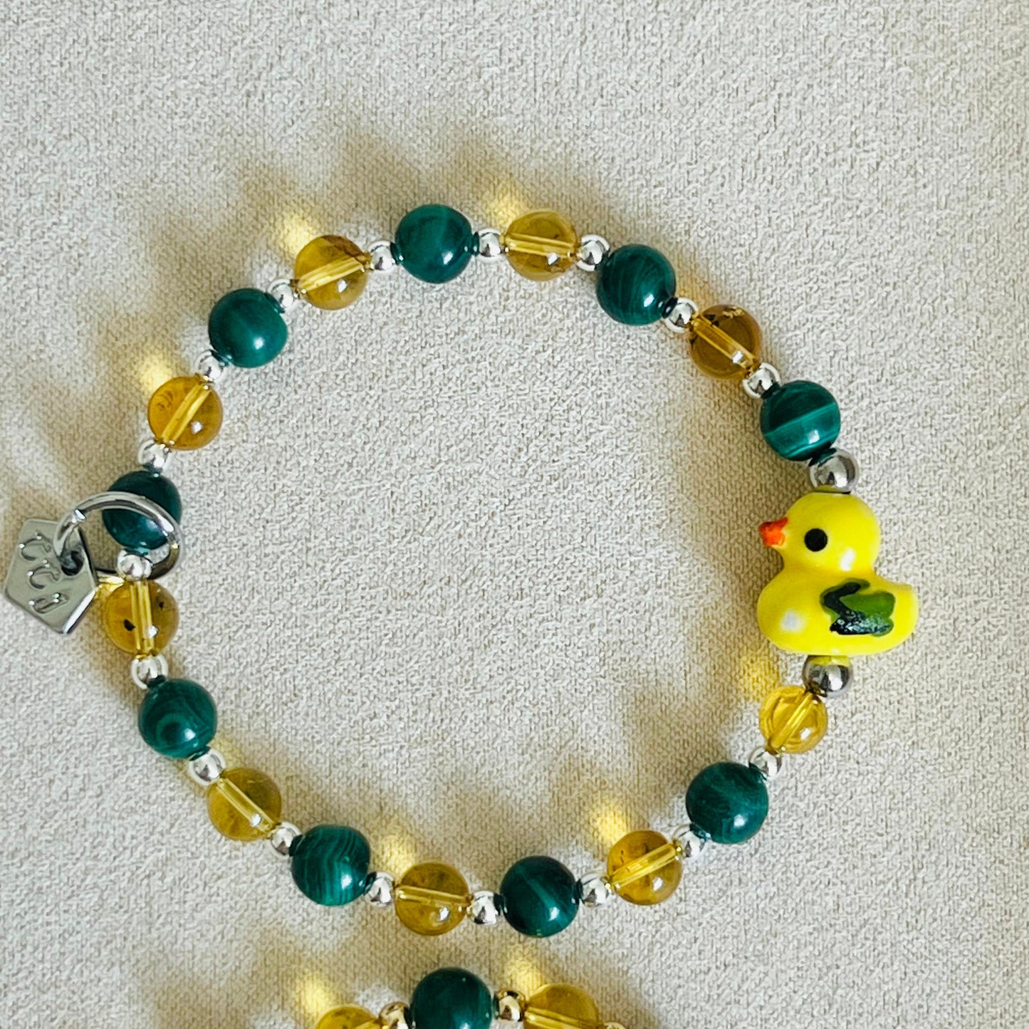 Blue Amber & Malachite Faithful Duckie Bracelet