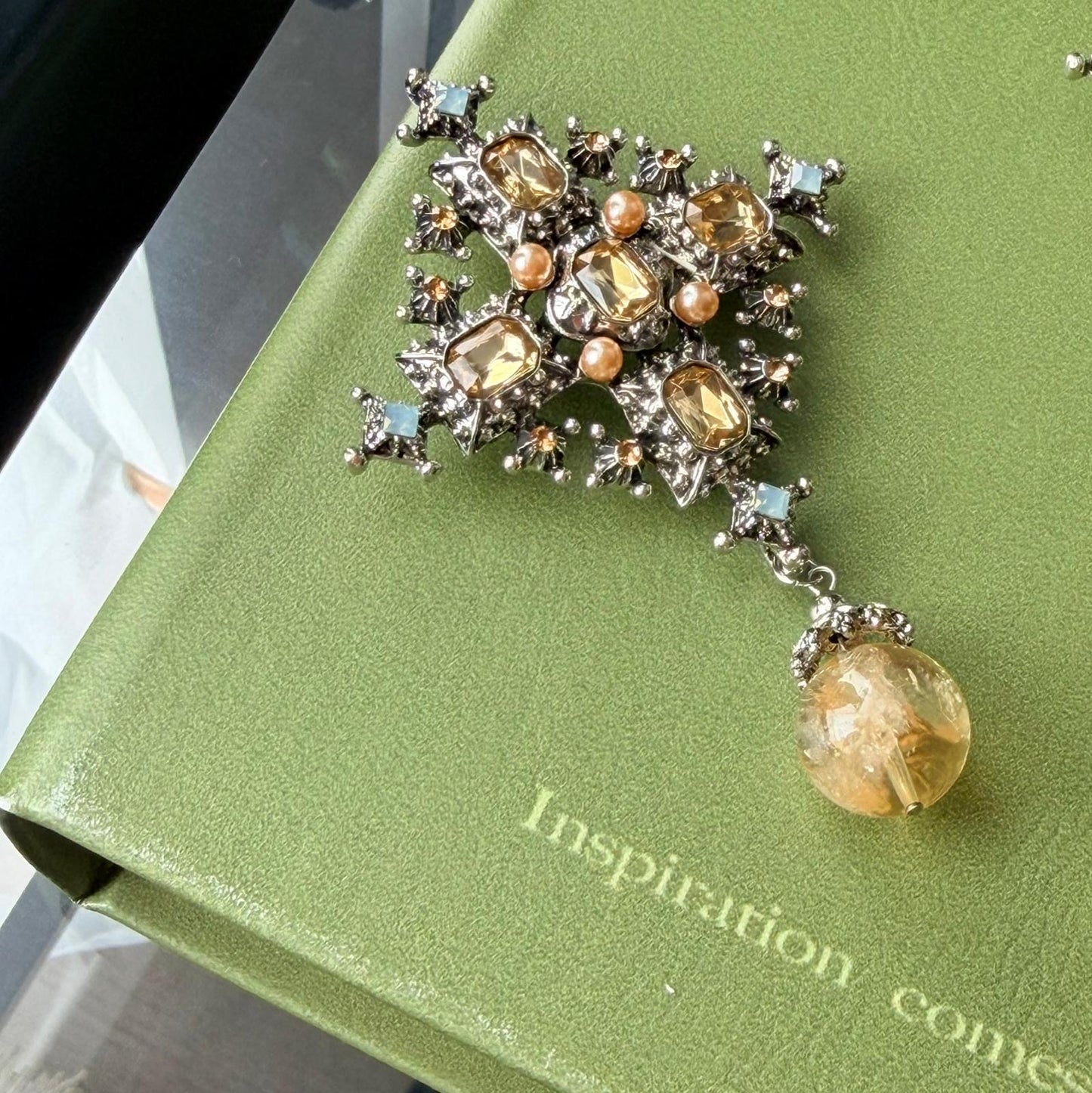 Citrine Byzantine Brooch