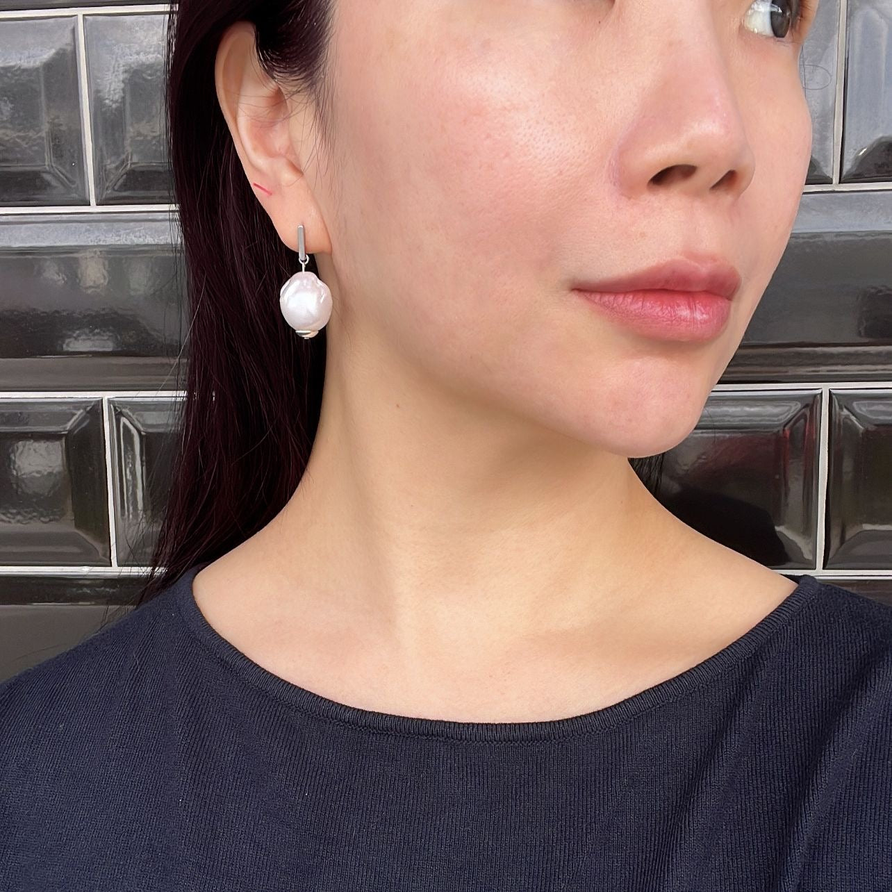 Puffy Baroque Pearl Earrings SHW