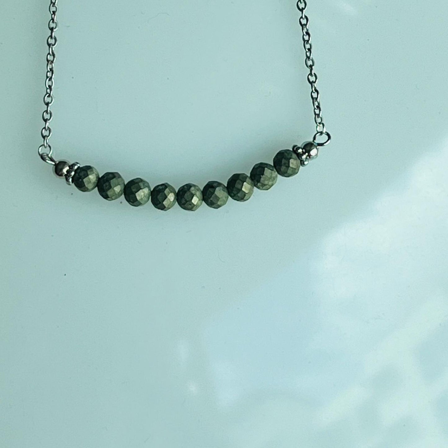 Pyrite Moon Necklace SHW