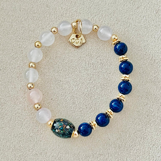 Ethiopian Opal, Yan Yuan Agate & Lapis Lazuli Baby Bracelet