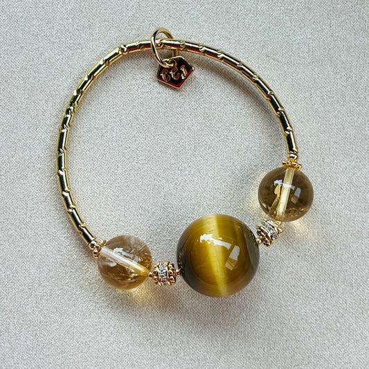 Charmed Citrine & Honey Tigereye Diadem Bracelet
