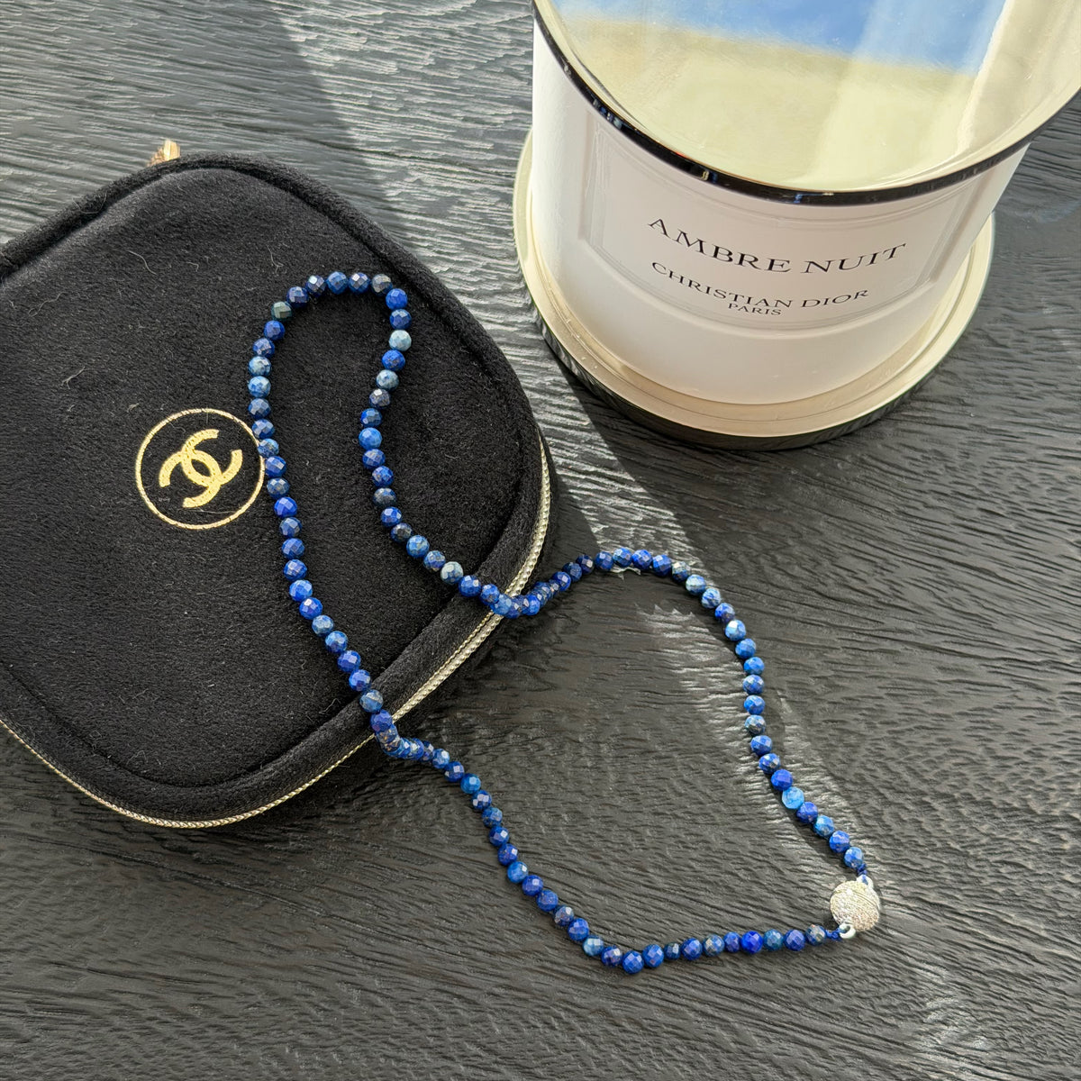 Lapis Lazuli | Silver Sheen Obsidian Delicate Necklace