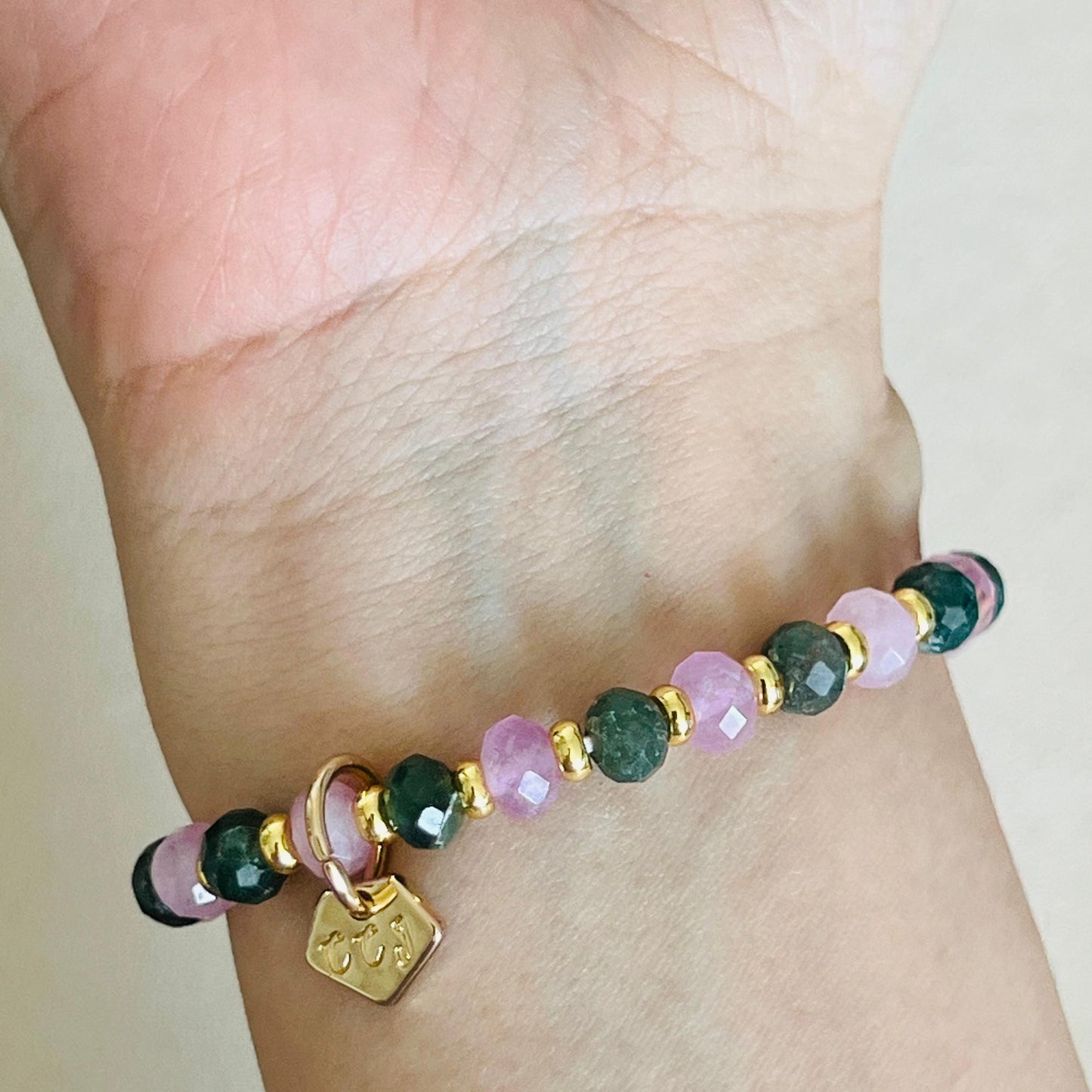 Amethyst & Green Apatite Peppermint Koi Bracelet