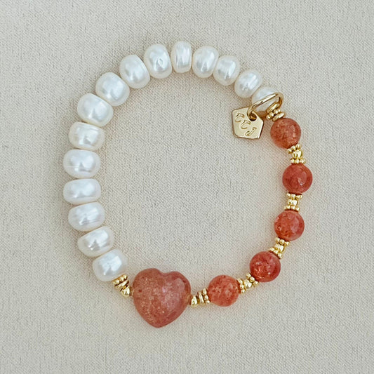 Oregon Sunstone & Pearls Bracelet