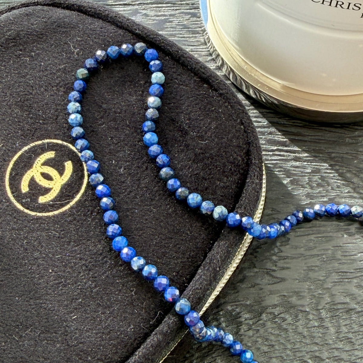 Lapis Lazuli | Silver Sheen Obsidian Delicate Necklace