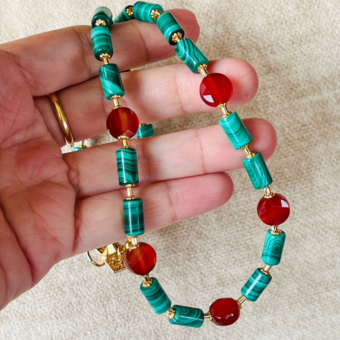 Malachite & Red Agate Necklace